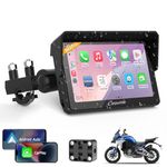 Carpuride W502PRO for Motorcycle CarPlay& Android Auto& Dual Bluetooth - 5" Waterproof GPS Navigation Screen for Motorbike, Music Sharing, Intercom, EQ, Light Sensor, Compass, Barometer