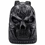 3D PU Leather laptop Backpack - Back Packs Steam Rivet Personality Travel Bagpack College/High School Bookbag School Computer Laptop Backpack For Teenagers Men and Women