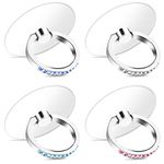 Bewudy 4 Pcs Diamond Phone Ring Holder Grip, Transparent Cell Phone Finger Ring Grip Kickstand, 360° Degree Rotation Finger Ring Stand, Compatible with Most of Phones Tablet and Case