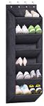 SLEEPING LAMB Shoe Rack for Door with Large Deep Pocket, Hanging Door Shoe Organizer for Closet Hanger, Dorm and Narrow Door Storage Shoe Holder, Black