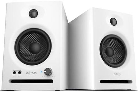 Ortizan Dual-Mode 2.0 Studio Monitors, Active Monitor Speakers Bluetooth 5.3 Wireless Computer PC, 80W Power Bookshelf Speakers, Wooden Enclosure for Recording Multimedia, Gaming, Music Production