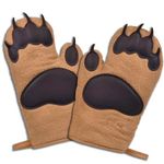 Oven Mitts Cute Bear Oven Mitt, Kitchen Gloves with Heat Resistant and Flexibility of Cotton Cooking Set of 2(Brown)
