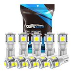 Marsauto 194 LED Bulb 6000K White 168 T10 2825 5SMD Replacement Bulbs for Car Dome Map Door Courtesy License Plate Lights (Pack of 10)