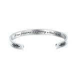 CERSLIMO Inspirational Bracelet for Women Best Friendship Gifts for Friends Bracelet Cuff Bangle Motivational Encouragement Christmas Birthday Gifts for Teen Girls Boys True Friendship (Silver)