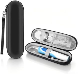 lanjue Electric Toothbrush Travel Case for Oral-B Pro/iO Waterproof EVA Carrying Case with Mesh Pocket & Detachable Wrist Strap Toothbrush Case for Traveling(Black)