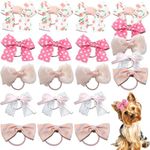 Zaabaazina 20pcs Dog Hair Bow Bowknot, Dog Bows Cute, Puppy Hair Bows Mix Styles Pet Grooming Rubber Bands Dogs Hair Accessories Handmade Hair Bows for Yorkie Puppy Dogs