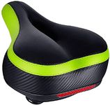 TONBUX Most Comfortable Bike Seat, Cushioned Bicycle Seat for Men Women with Dual Shock Absorbing Ball, Wide Comfort Bike Saddle