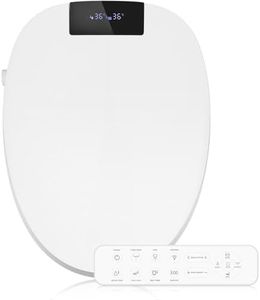 Electric Bidet Toilet Seat, Elongated Heated Bidet with Dryer and Warm Water, Rear and Front Washing, Self-Clean Nozzle, Soft Close Toilet Seat with Remote Control, LED light & Deodorization (AU PLUG)