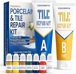 Tile Repair Kit, Ceramic Tile Chips & Cracks Repair Kit(Color Match), Porcelain Tile Repair Kit with Super Strong Adhesion, Fix Chips, Cracks and Holes on Ceramic Tile, Porcelain, Acrylic, Fiberglas