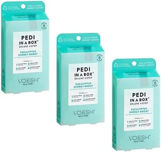 VOESH Pedi in a Box 4 Step Eucalyptus Energy Boost - 3 Pack, Pedicure Set, At-Home Pedicure, Spa Pedicure, Foot Soak, Foot Scrub, Pedicure Foot Spa
