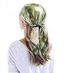 QBSM 35'' Satin Large Square Head Scarf Silk Feeling Neck Scarves Hair Sleeping Wrap Lightweight Headscarf for Women