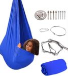 Aokitec Therapy Swing for Kids with Special Needs (Hardware Included) Snuggle Swing Cuddle Hammock Indoor Adjustable Aerial Yoga for Children with Autism, ADHD, Asperger, Sensory Integration(Blue)