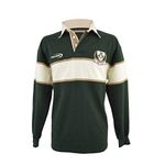 BOTTLE GREEN/NATURAL IRELAND 3 SHAMROCK LONG SLEEVE RUGBY-Medium