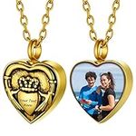 PROSTEEL Keepsake Necklace for Ashes Gold Heart Locket Cremation Necklaces for Ashes Gold Ashes Necklace Picture