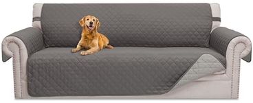 HOMERILLA Couch Covers for Sofa, Dog Couch Covers for Pets, Couch Covers for 3 Cushion Couch Sofa, Reversible Sofa Covers Furniture Protector with Elastic Straps (Sofa 68", Gray/Light Gray)