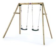 Plum Wooden Double Swing Set