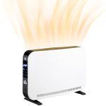 HOMCOM Electric Heater, 2180W Portable Convector Heater with 24H Timer, Overheat Protection, Adjustable Temperature for Home, White