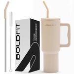 Boldfit Chugger Tumbler Bottle Water Bottle with Straw & Lid 1.2L Stainless Steel Double Insulated Tumblers for Hot & Cold Drink 100% Leakproof Tumbler with Handle & Reusable Straw Sipper Brush 1200ml