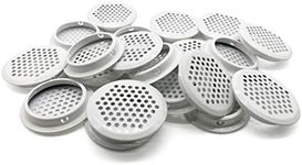 NACX 20Pcs Air Vents 53mm Circular Soffit Vent Stainless Steel Round Vent Mesh Hole Louver for Kitchen Bathroom Cabinet Wardrobe (White)