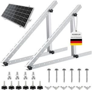 Soporte para Panel Solar, Soporte para Central Eléctrica De Balcón De 114cm/45'',Con ángulo Ajustable 0-90° para Paneles Solares De 100 W-600 W y Paredes De Tejado Plano Para Vehículos Recreativos