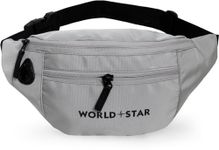 World Star Polyester Waist Pack Travel Handy Hiking Zip Pouch Document Money Phone Belt Sport Bag for Men and Women and Adult | Grey | Rock Grey Waist Bag