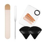 INOG Picasso Korean Makeup Spatula, Foundation Spatula Korean, Spatula For Makeup, Korean Foundation Spatula Eye Shadow Eyelash Nail Art Spatula (Spatula/Palette+Powder Puff),1 Count