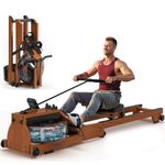 Rowing Machine, Water Foldable Rowing Machine for Home Gym, Fitness Exercise Machine with Bluetooth, 350LB Weight Capacity, App Compatible, Built-in Monitor