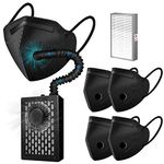 Breathe easier,Personal Wearable Air Purifiers,Reusable Portable Air Purifier with HEPA Filter,For Dust Work,Sawdust,Cycling,Running,Mountaineering, Outdoor Sports,Work Protection (Black)
