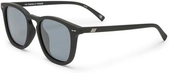 Le Specs Uni-Sex No Biggie Black Rubber D-Frame Sunglasses