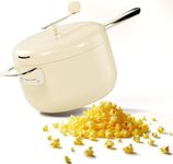 Popsmith Popcorn Popper in Cream - 6 Quart Stovetop Popcorn Machine - Stainless Steel Popcorn Maker Compatible with All Stovetops