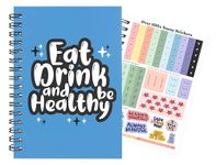 Calorie Counting Food Diet Diary Log Planner A5 Wired Bound Journal Weight Loss Wellness Fruit Health 7 Week Duration Blue With Stickers[48] 2024