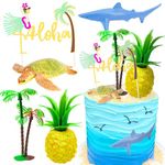 LaVenty Beach Party Cake Decoration Aloha Cake Topoper Beach Hawaiian Luau Party Supplies (Yellow-green)