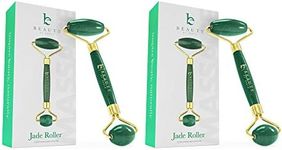 Jade Roller for Face - Smoothes Fine Lines & Wrinkles, Face Massager Skin Care Tools with Small Eye Roller for Puffy Eyes, De-Puffing & Firming Facial Tool, Self Care Gifts for Women