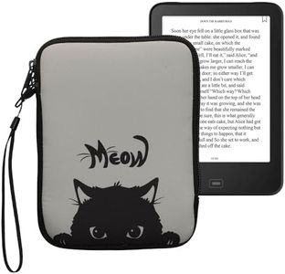 kwmobile Neoprene e-Reader Pouch Size 6" eReader - Universal eBook Sleeve Case with Zipper, Wrist Strap - Grey/Black