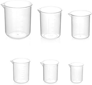 QWORK® 6 Pezzi Misurino Graduato in Plastica, Bicchieri Graduati 50ml 100ml 150ml 200ml 250ml 500ml per Laboratorio Scientifico Cucina