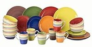 Waterside - 24 Piece Rainbow Stripe Dinner Set