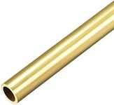 uxcell Brass Round Tube, 300mm Length 10mm OD 1mm Wall Thickness, Seamless Straight Pipe Tubing