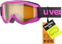 uvex Speedy Pro - Ski Goggle for Kids - Contrast Enhancing - Extended Field of Vision & Anti-Fog Coating - Pink/Lasergold - One Size