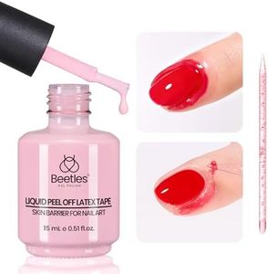 beetles Gel Polish No Wipe Top Coat and 15ml Latex Liquid Nail Peel off Cuticle Guard for Nail Polish