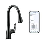 Moen 7594EVBL Arbor U by Moen Smart Pulldown Kitchen Faucet with Voice Control and MotionSense, Matte Black