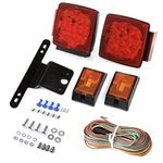 CZC AUTO 12V LED Submersible Trailer Tail Light Kit Stop Tail Turn Signal Lights for Under 80 Inch Boat Trailer Truck RV Snowmobile