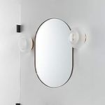 TEHOME Oil Rubbed Bronze 20x30'' Oval Mirror Dark Bronze Capsule Pill Shaped Bathroom Vanity Mirror 30 x 20 inch Oblong Metal Framed Mirror in Stainless Steel