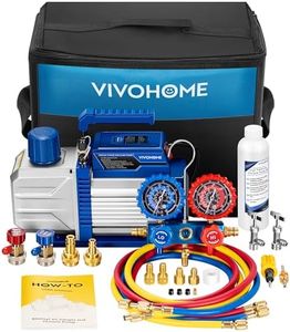 VIVOHOME 110V 1/4 HP 3.5CFM Single Stage HVAC Vacuum Pump and AC Manifold Gauge Kit, Sparkless Motor for R32 R1234yf R454B R134a R22 R410a Systems, Automotive Air Conditioner Maintenance