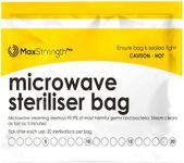 Premium Microwave Sterilizer Bags (20pcs) by Max Strength, Large & Durable Steam Bags for Baby Bottles, Soothers, Teethers & Training Cups, 20 Uses per Bag & Marking System