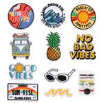 Yolev 10 Pieces Iron On Patches and Cool Embroidered Iron On Patches for Clothing with Sewing Kit for Jackets Backpacks Jeans Backpacks and Clothes Each Embroidered Patch is Durable and Sticks