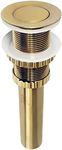 Kingston Brass EV8417 Coronet Push Pop-Up Bathroom Sink Drain Without Overflow, Brushed Brass