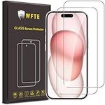 WFTE [2-Pack Screen Protector for iPhone 15,Anti-Scratch,High Transparency,Anti-fingerprint,Bubble-Free,Dust-Free Premium Screen Protector Tempered Glass For iPhone 15