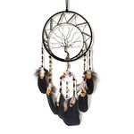 Donko Black Dream Catcher, Tree of Life Dream Catchers for Wall Decor Dream Catcher for Adult Bedroom Feather Wall Hanging Ornaments