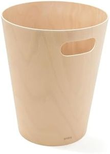 Umbra, Natural Woodrow, 2 Gallon Modern Wooden Trash Can Wastebasket or Recycling Bin for Home or Office (082780-390)