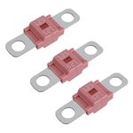 BOJACK AMI/Midi Fuse 125A High Current Fuse Bolt-on Fuse 125 Amp for Cars, Trucks, Construction Vehicles, Buses, Caravans (Pack of 3)